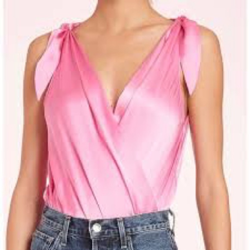 Pink Silk Sleeveless Women's Body suit